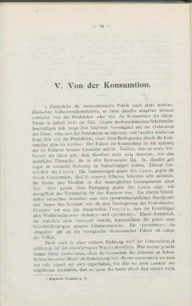 V. Von der Konsumtion.