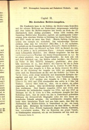 Capitel II. Die deutschen Molière-Ausgaben.