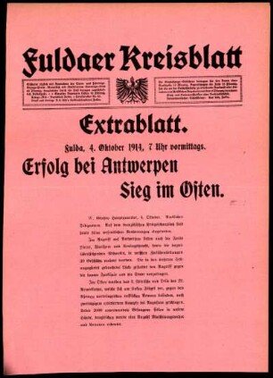 Ausgabe vom Sonntag, den 04. Oktober 1914.