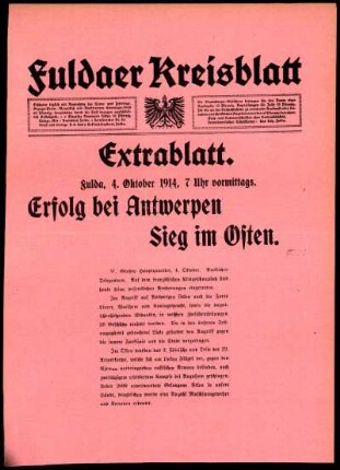 Ausgabe vom Sonntag, den 04. Oktober 1914.
