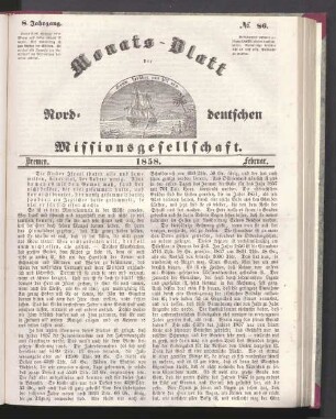 8. Jahrgang. N° 86. Bremen. 1858. Februar