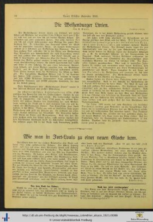 Die Weißenburger Linien.