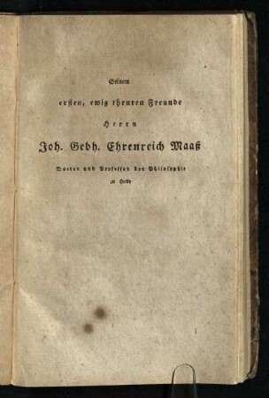 Seinem ersten, ewig ...