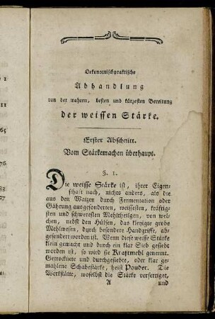 Erster Abschnitt. Vom Stärkemachen überhaupt.