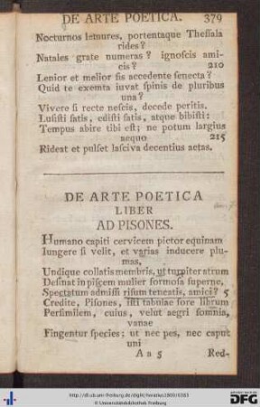 De Arte Poetica.