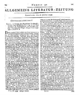 Berger, I.: Versuch einer moralischen Einleitung in das Neue Testament. T. 2. Für Religionslehrer und denkende Christen. Lemgo: Meyer 1797