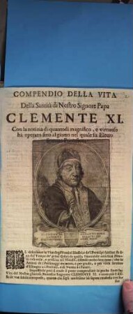 Compendio della Vita della Santità ... Clemente XI. ...