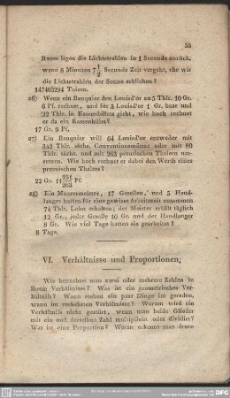 VI. Verhältnisse und Proportionen