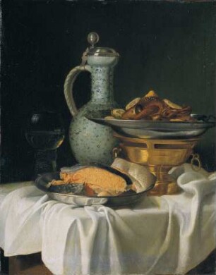 Stillleben mit Fayencekrug