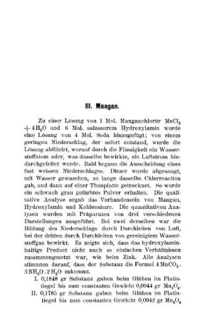 III. Mangan
