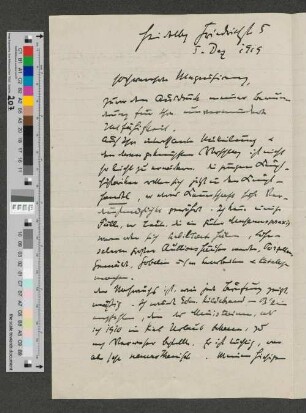 Brief an Werner von Melle