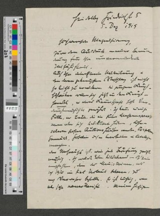 Brief an Werner von Melle