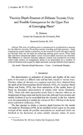 Viscosity-depth-structure of different tectonic units and possible consequences for the upper part of converging plates