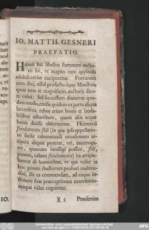 Io. Matth. Gesneri Praefatio.