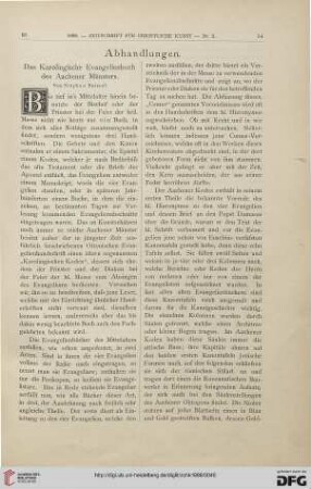 Das Karolingische Evangelienbuch des Aachener Münsters