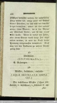 58. Wässer, destillirte, einfache. (Aquae Destillatae Simplices.)
