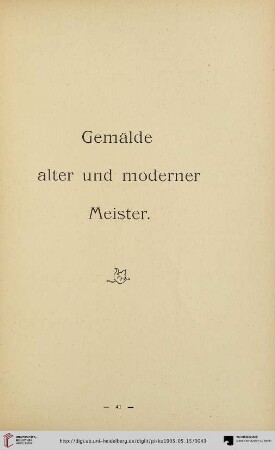 Gemälde alter und moderner Meister (Nr. 441-593a)
