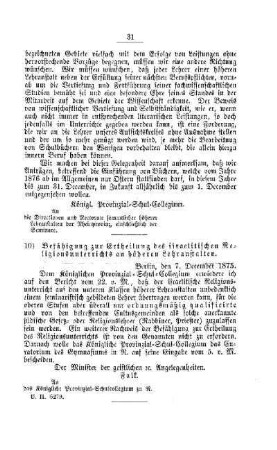 Befähigung zur Ertheilung des israelitischen Religionsunterrichts an höheren Lehranstalten : [III. Gymnasial- und Real-Lehranstalten]