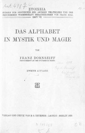 Das Alphabet in Mystik und Magie