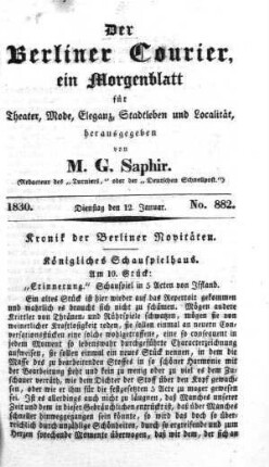 No. 882, Dienstag den 12. Januar 1830