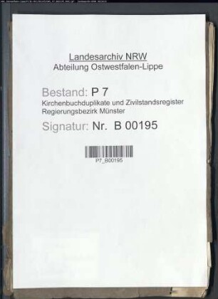 Belegakten zum Heiratsregister der Munizipalität Vorhelm 1811