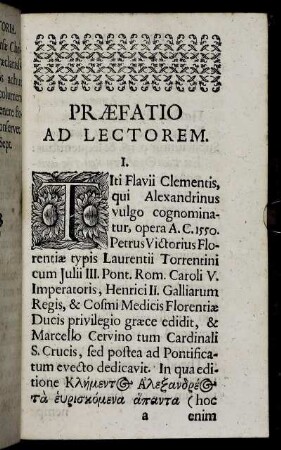 Prefatio Ad Lectorem
