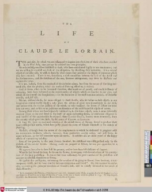THE LIFE OF CLAUDE LE LORRAIN [I, Liber Veritatis]