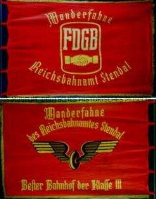 Wanderfahne des Deutschen Reichsbahnamtes Stendal