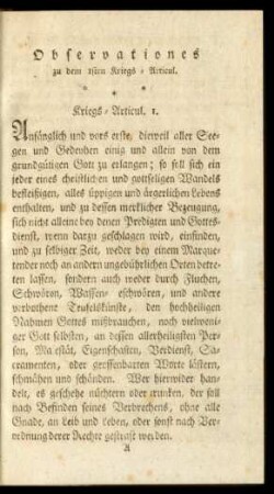 Kriegs-Articul. I