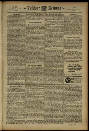Zweite Ausgabe vom Mittwoch, den 31. Juli 1912.