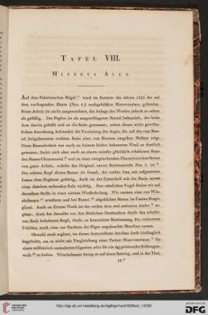Tafel VIII: Minerva Alea