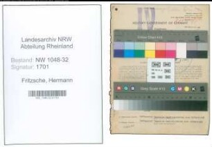 Entnazifizierung Hermann Fritzsche , geb. 21.08.1904 (Beamter)