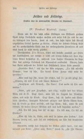 284-298 Felibre und Felibrige : Studien über die provenzalische Literatur der Gegenwart