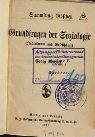 Grundfragen der Soziologie : (Individuum und Gesellschaft)