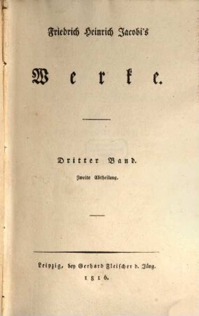 Friedrich Heinrich Jacobi's Werke, 3,2