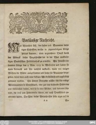 Vorläufige Nachricht.