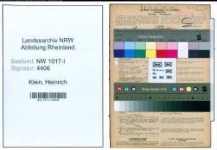 Entnazifizierung Heinrich Klein , geb. 29.03.1891 (Strassenbahnwagenfahrer)