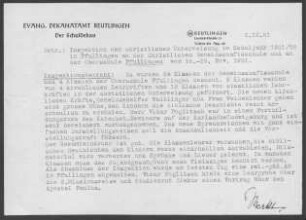 Pfullingen: Inspektionsbericht 1951