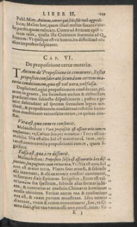 Cap. VI. De propositione certae materiae.