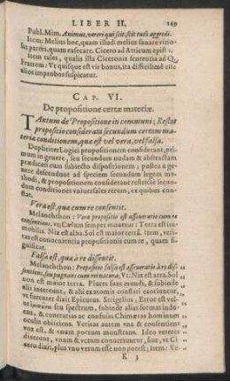Cap. VI. De propositione certae materiae.