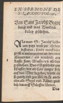 Von Sant Jacobß Begrebnuß ...