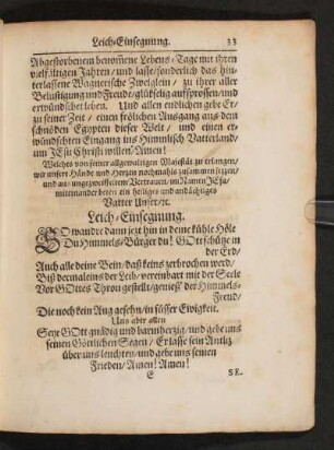 Leich-Einsegnung.