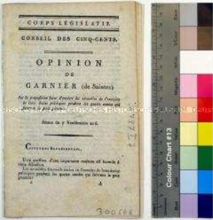 Conseil des Cinq-Cents - Corps Legislatif Opinion de Garnier sur l'exclusion des nobles 7. Januar 1797