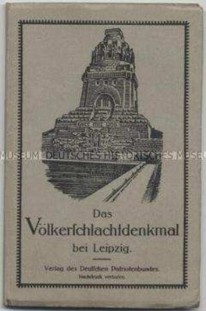 Heft mit 51 Postkarten des Völkerschlachtdenkmals