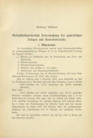 Siebenter Abschnitt. Gesundheitspolizeiliche Ueberwachung der gewerblichen Anlagen und Gewerbebetriebe
