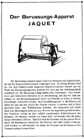 Der Berussungs-Apparat JAQUET
