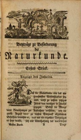Beyträge zu Beförderung der Naturkunde, 1. 1774, St. 1 - 25