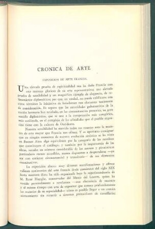 Crónica de arte