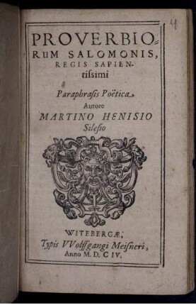 Proverbiorum Salomonis Regis Sapientissimi
