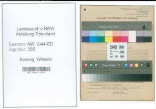 Entnazifizierung Wilhelm Kesting , geb. 12.03.1891 (Lehrer)